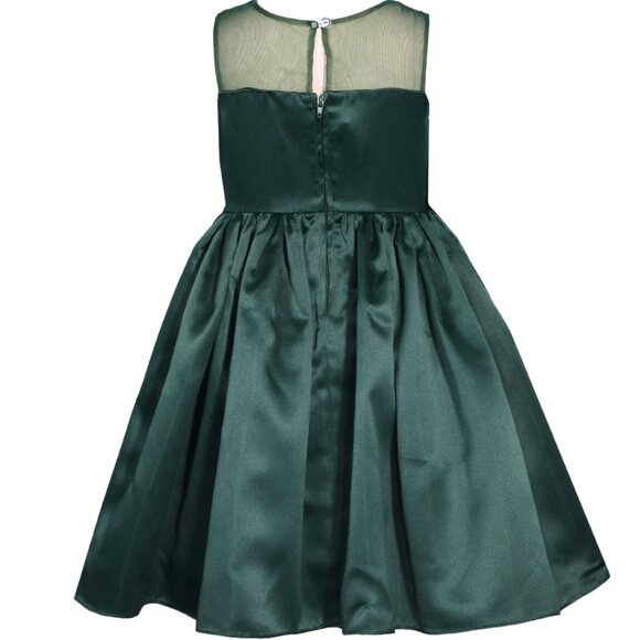 Bonnie Jean Girls Size 2T-6X Green Cascade Rosette Christmas Dress - Picture 3 of 5